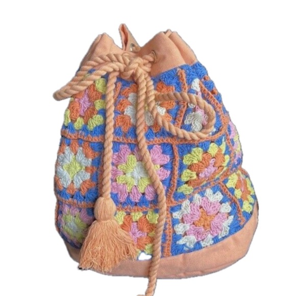 Urban 100% cotton Multi Color Crochet Backpack